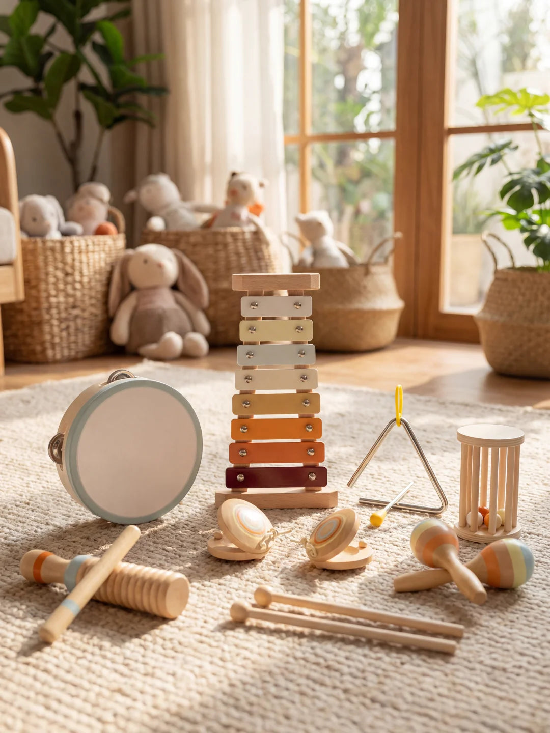 Coffret d'Instruments en Bois 7-en-1