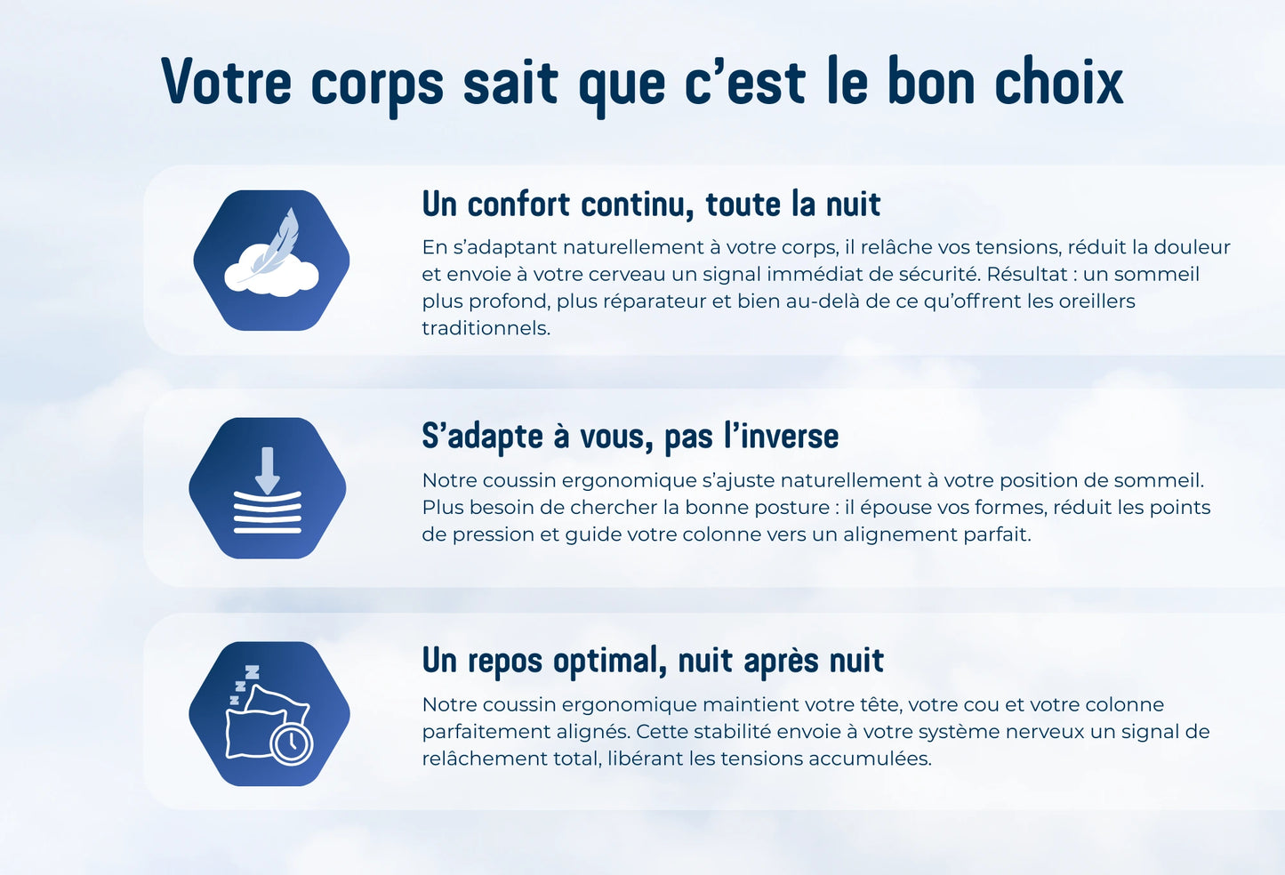Oreiller ergonomique premium