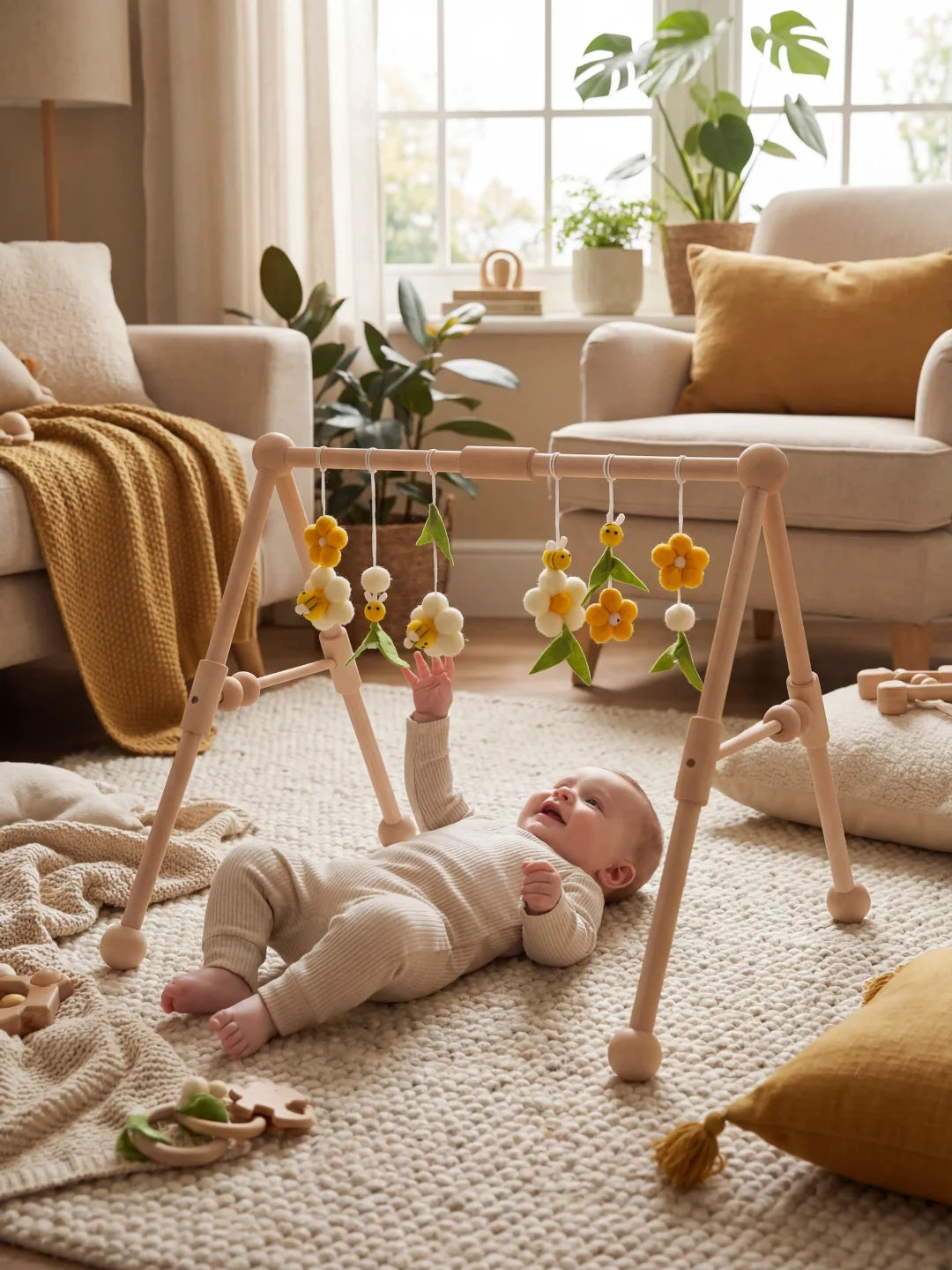 Arche d'éveil en bois clair