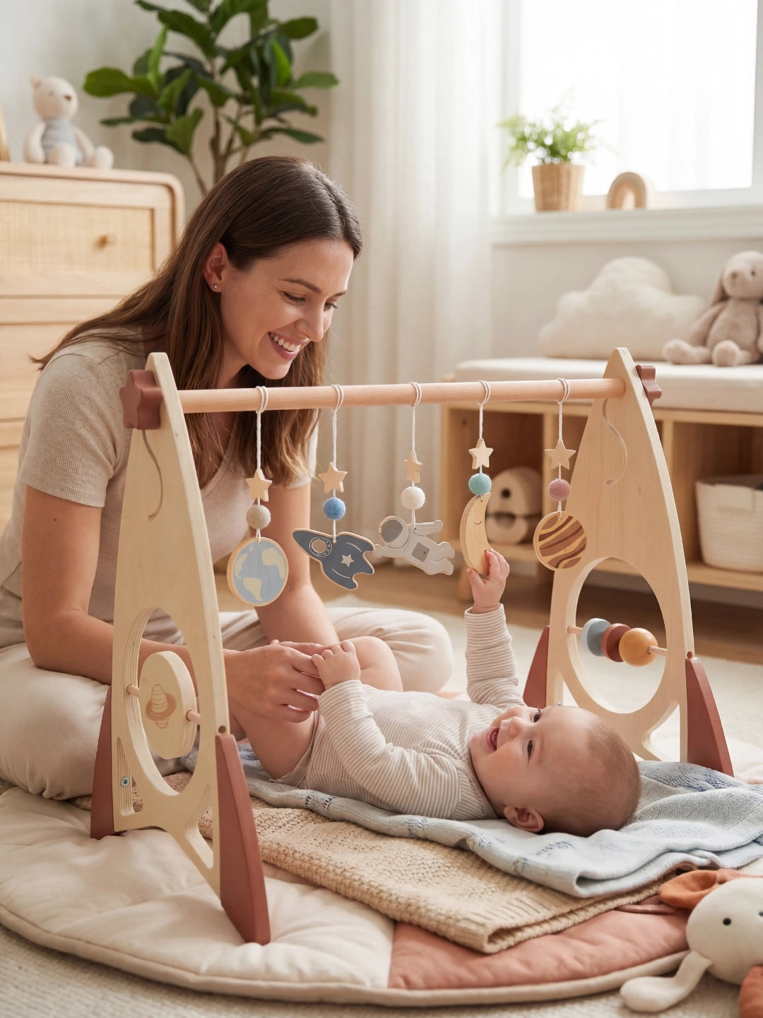 Arche d'éveil en bois - Fusée