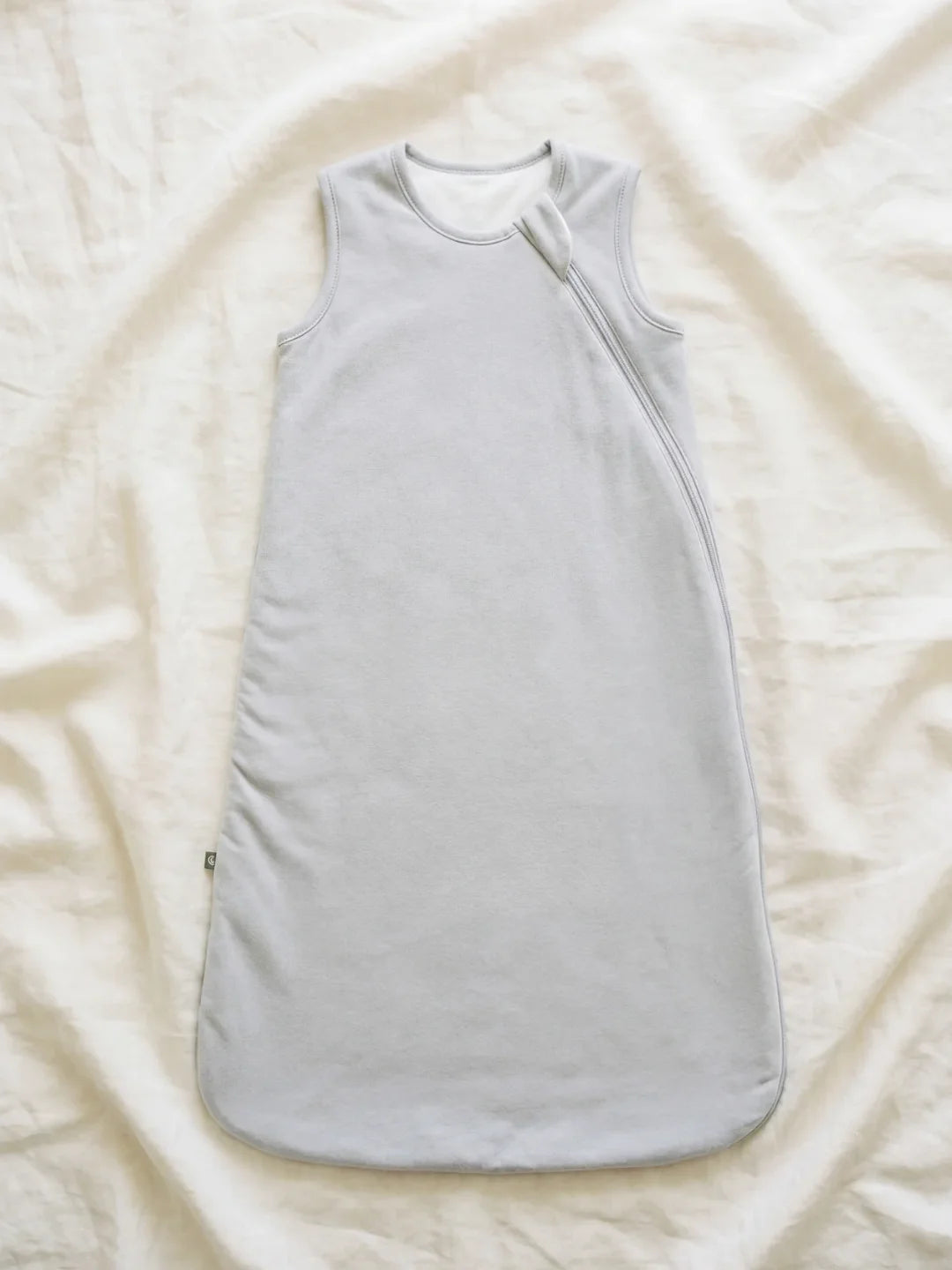 Gigoteuse bébé en jersey gris clair unie avec fermeture éclair latérale