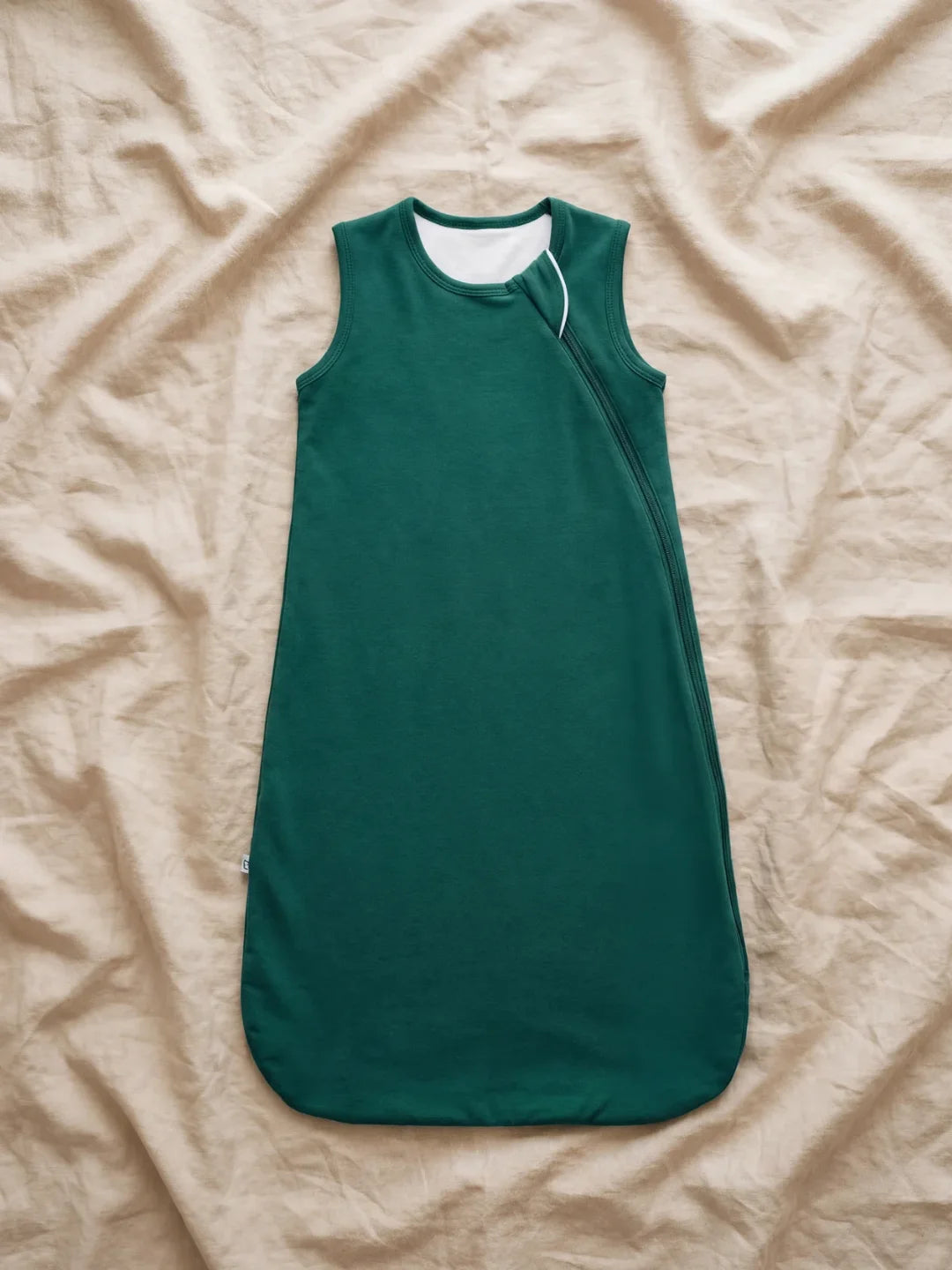 Gigoteuse bébé en jersey vert sapin unie avec fermeture éclair latérale