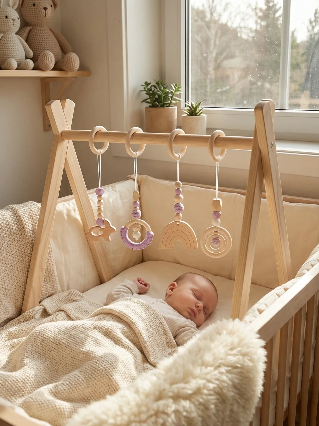 Jouets d'éveil en bois colorés